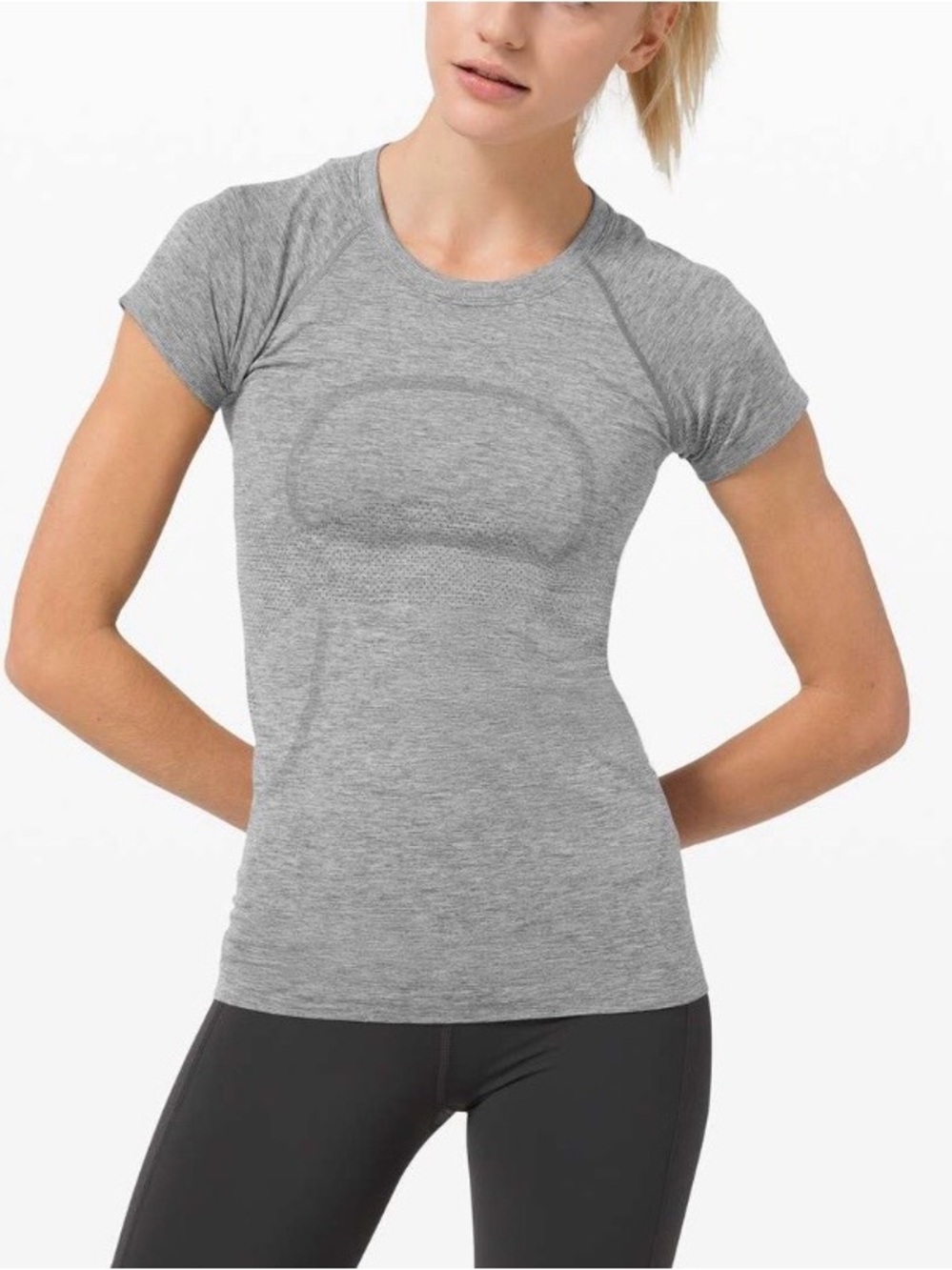Lululemon Swiftly Tech Short Sleeve 2.0, size 12, Slate / White - Picture 2 of 11